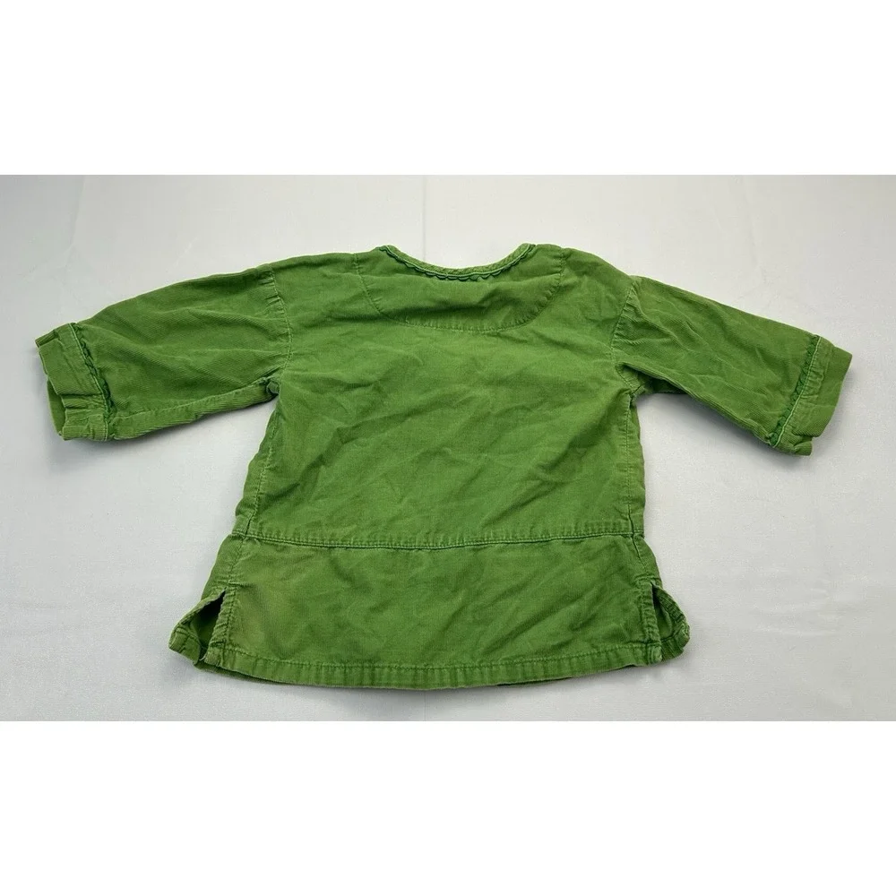 Baby Gap Corduroy Tunic Top Girls 18-24 Months Green Long Sleeve Peplum Fall